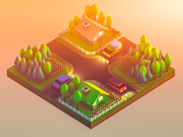 green earth concept in isometric view - Photo, Image