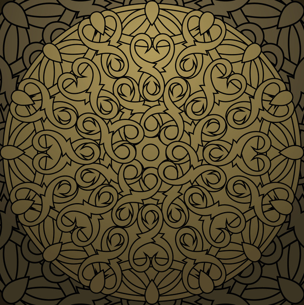 Contour, monochroom Mandala. etnische, religieuze ontwerpelement met een circulaire patroon - Vector, afbeelding