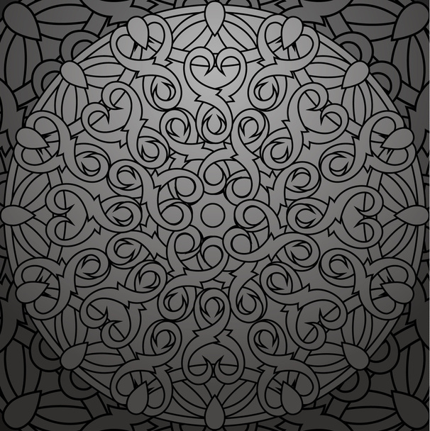 Elemento decorativo monocromatico di design con un motivo circolare. Mandala
 - Vettoriali, immagini