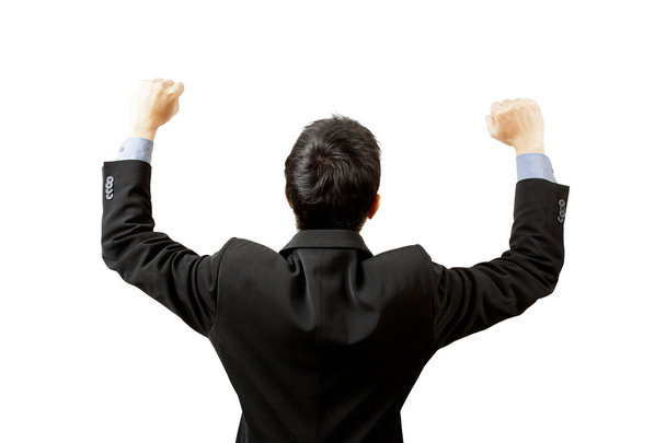 Successful businessman hands up - Foto, imagen