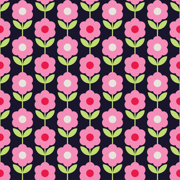 Seamless colorful vector background with decorative flowers - Vecteur, image