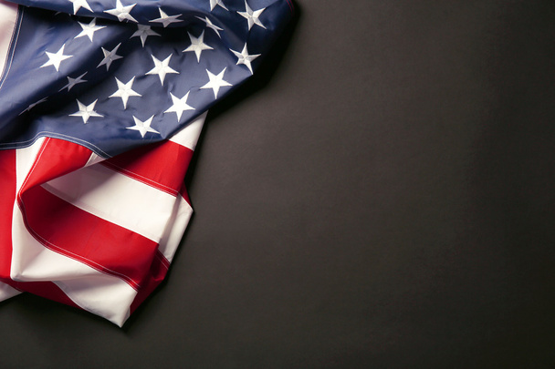 American flag on dark   - Фото, зображення