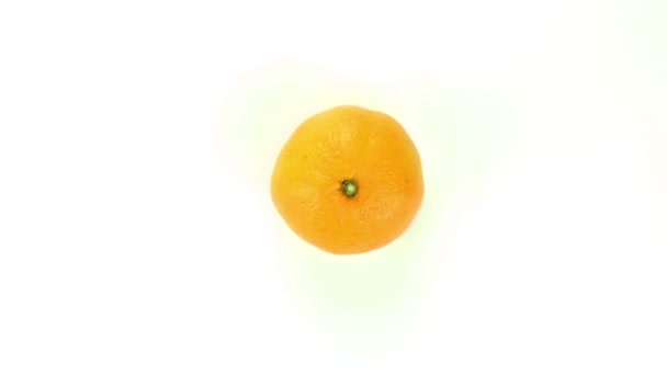 Πορτοκαλί μανταρίνι - που απομονώνονται σε λευκό φόντο - Πλάνα, βίντεο