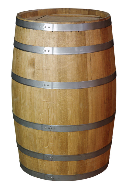 houten vat op een witte achtergrond - Foto, afbeelding