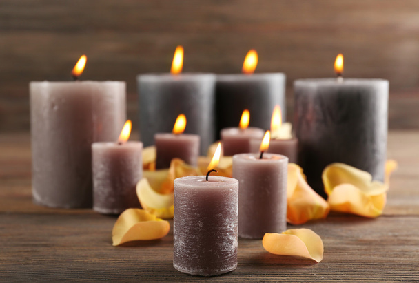 Alight wax grey candles - Фото, зображення