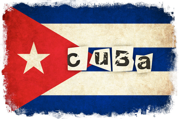 Куба гранж прапор ілюстрація країни з текстом - Фото, зображення