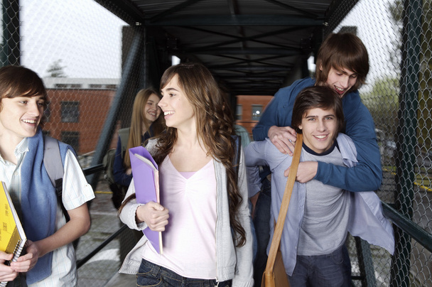 Gyaloglás együtt tizenéves diákok - Fotó, kép