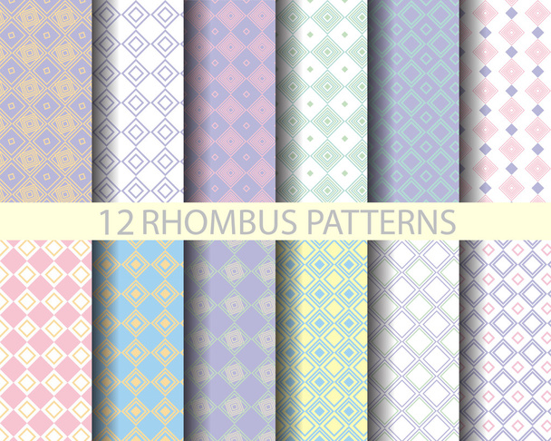 12 rhombus patterns - Διάνυσμα, εικόνα
