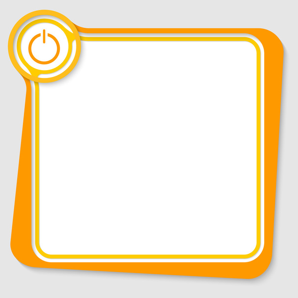 Yellow text box for your text with power button - Vektor, Bild