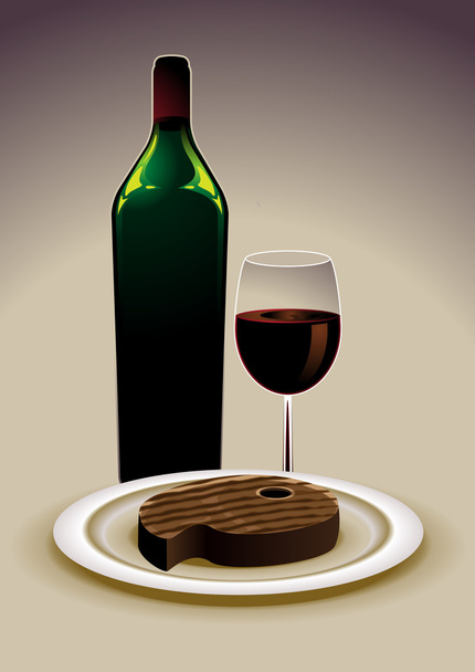 Drinking and eating - Vector, Image