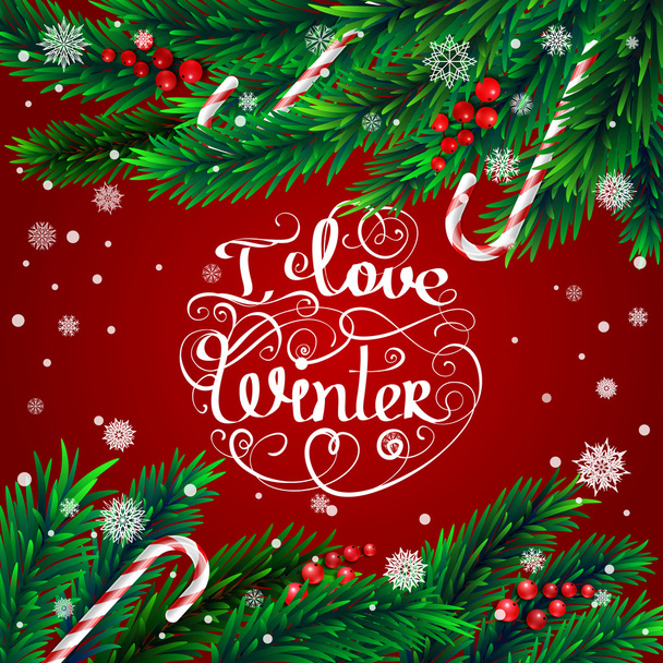 Christmas frame with lettering - Vector, Image