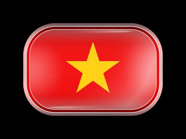 Vietnam-Flagge. rechteckige Form mit abgerundeten Ecken - Vektor, Bild