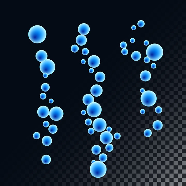 Vektorové lesklý bubliny na černém pozadí - Vektor, obrázek
