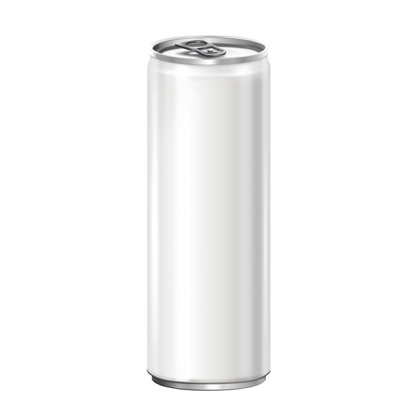 White aluminum can on white background. - Foto, Imagem