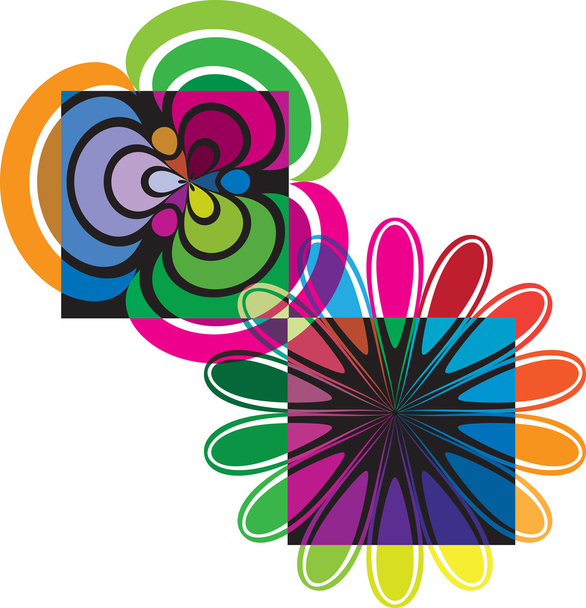 Abstract flowers illustrations - Vector, Image