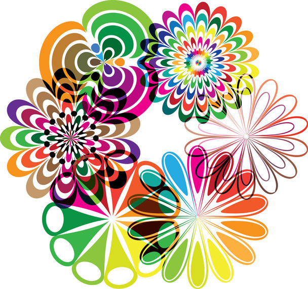 Abstract flowers illustrations - Vector, Imagen