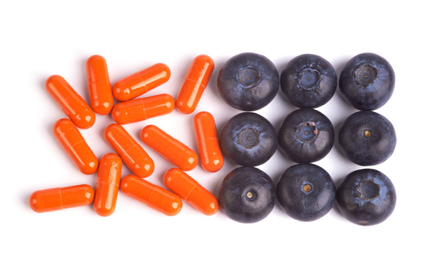 Blueberries and Pharmaceuticals - Photo, Image