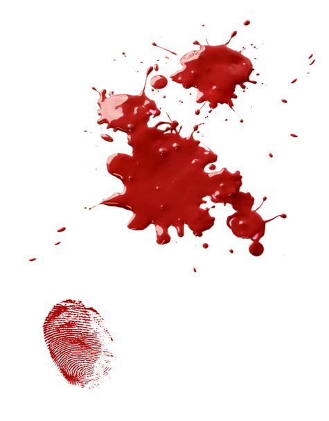 Blutflecken und Fingerabdrücke - Foto, Bild