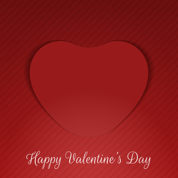 Valentines Day realistic red paper gift Card - Vector, afbeelding