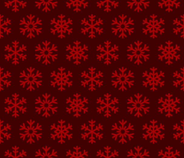 Snowflakes Red Background with Seamless Pattern. Vector - Vektor, Bild