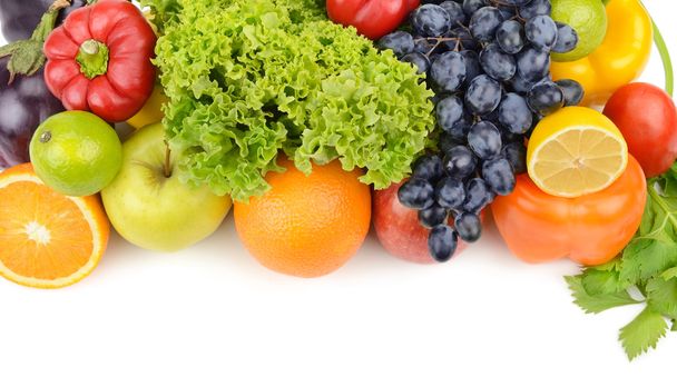 frutas y hortalizas aisladas sobre fondo blanco - Foto, Imagen