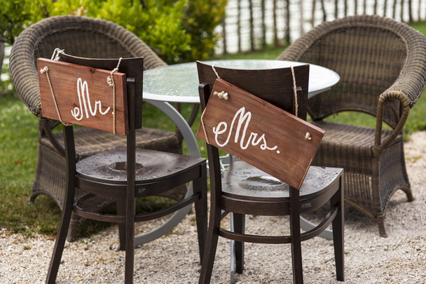 stylized chairs for the bride and groom - Photo, Image