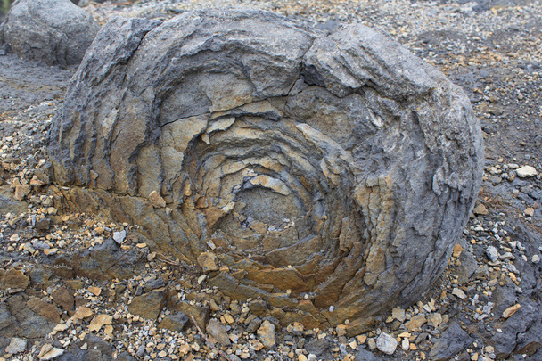 岩石のマクロ、オニオンスキン風化/風化石のテクスチャ  - 写真・画像
