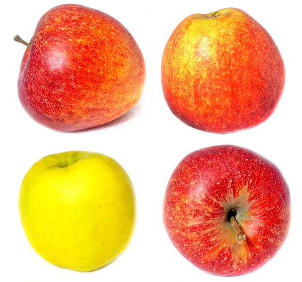 Червоне і жовте яблуко ізольоване на білому тлі
 - Фото, зображення
