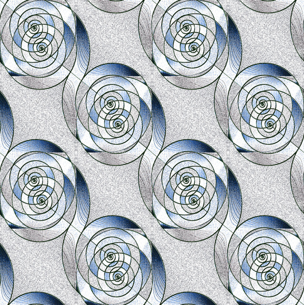 Naadloze spiraal patroon grijs blauw - Foto, afbeelding