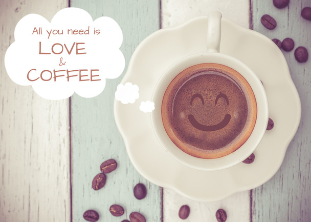 Aşk ve kahve alıntı: hepsi ihtiyacın olduğunu - Fotoğraf, Görsel
