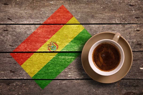 Vlajky Bolívie s kávou - Fotografie, Obrázek