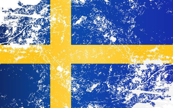 Sweden Grunge Texture Flag - Vector, Image