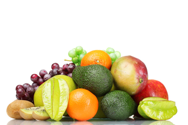 Surtido de frutas exóticas aisladas en blanco - Foto, Imagen