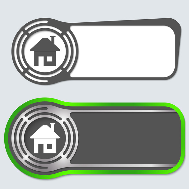 Набор из двух абстрактных кнопок для текста и домашнего символа
 - Вектор,изображение