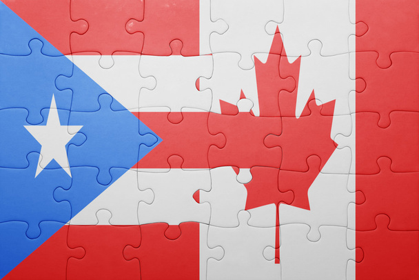 rompecabezas con la bandera nacional de Canadá y Puerto Rico
 - Foto, Imagen