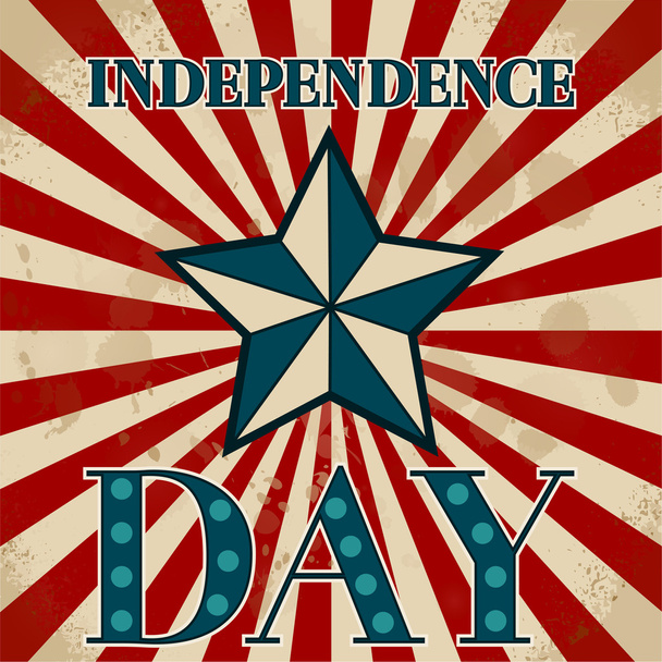 Etiqueta americana. Día de la Independencia
 - Vector, Imagen