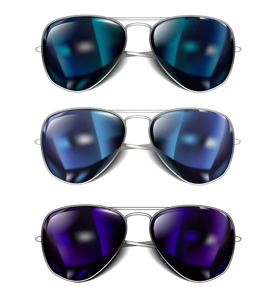 дзеркальні сонцезахисні окуляри на білому
 - Вектор, зображення