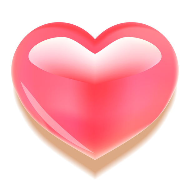 Pink Glass Heart. - Vector, Image