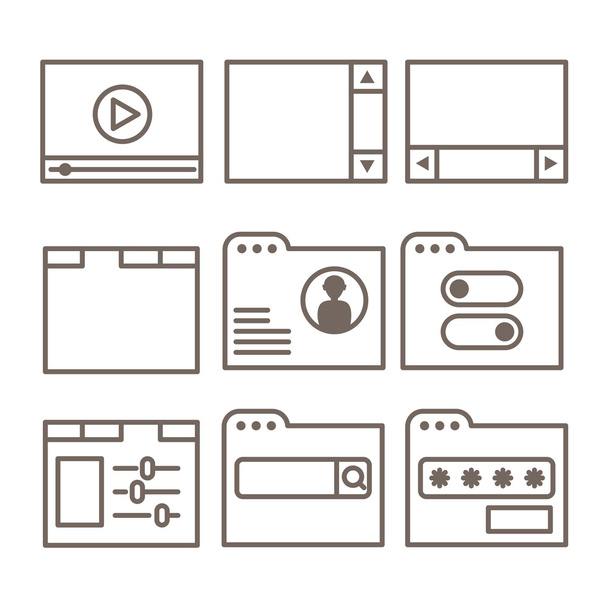 icons of interface screens - Vektor, Bild