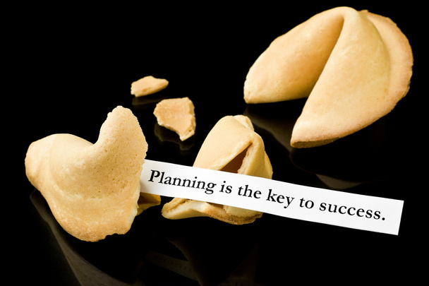 szerencse süti: "tervez a kulcs a sikerhez." - Fotó, kép
