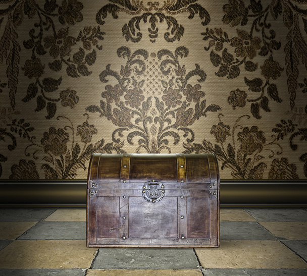 damasko bir odada kilitli hazine sandığı - Fotoğraf, Görsel