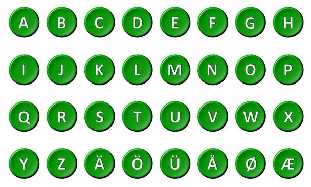 alfabet - podpisane i opieczętowane zielony - Zdjęcie, obraz