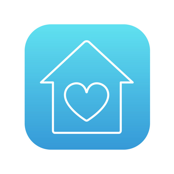 House with heart symbol line icon. - Vektor, kép
