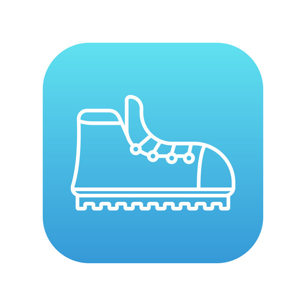 Hiking boot with crampons line icon. - Vektor, Bild