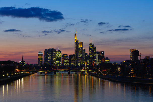Frankfurt am main, Německo v soumraku - Fotografie, Obrázek