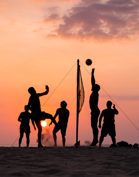silhouette beach Volleyball - Fotografie, Obrázek