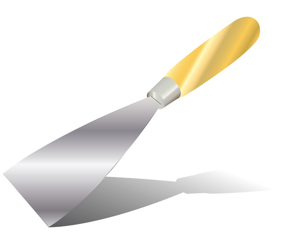 Scraper with wooden handle. Vector Scraper with wooden handle on isolated white background. - Vector, Imagen