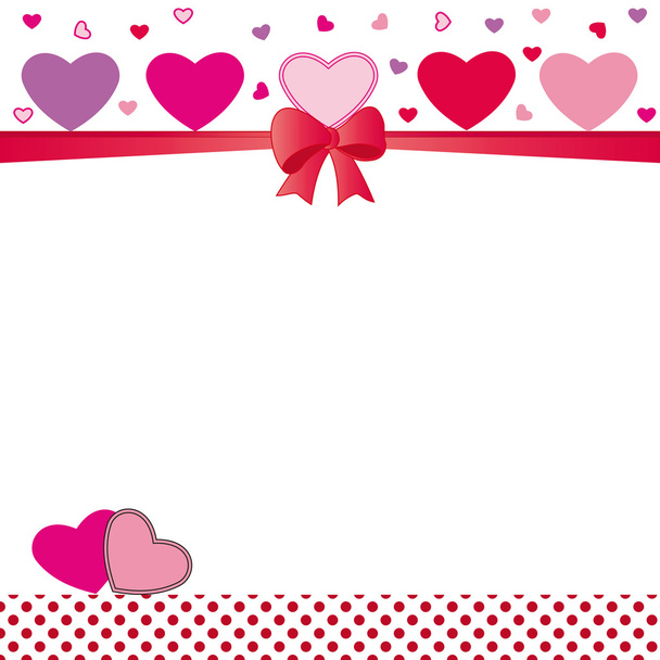 Card with hearts - Vector, imagen