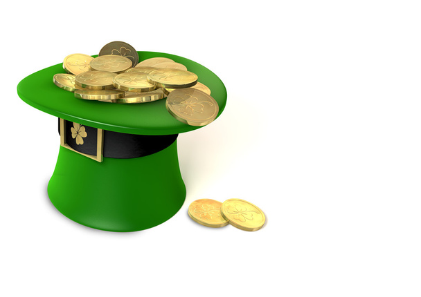 Leprechaun Hat filled with gold - Photo, Image