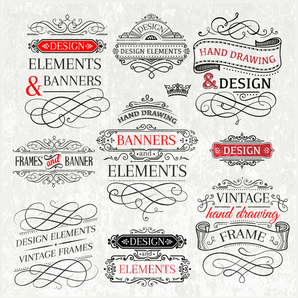 set of design elements - Vektör, Görsel